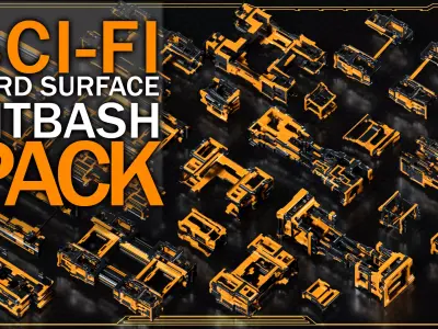 Sci-Fi Hard Surface KITBASH DETAILS PACK   3D model