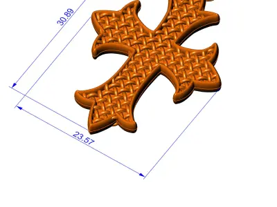 BEST ANTIQUE JESUS CROSS PENDANT 3D print model