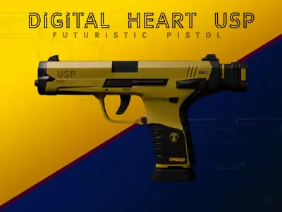 Digital Heart USP Free low-poly 3D model
