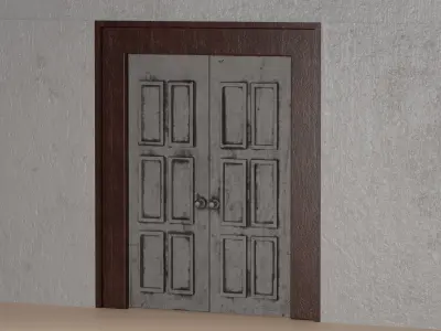 Damaged Wood Door 3D model