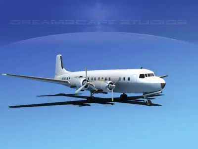 Douglas DC-7B Unmarked 2 3D model