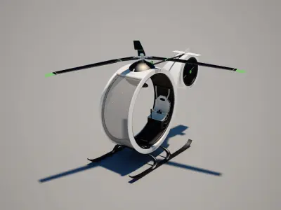 Ultra Light Helicopter Animated 3D model