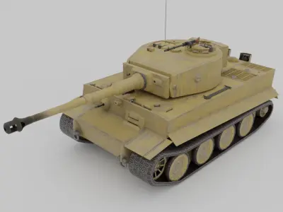 Tiger Ausf  E Heavy Tank Low-poly 3D model