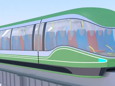 Future monorail train 2023 II 3D model