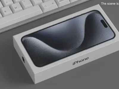 Apple iPhone 15 Pro Black Titanium Box 3D model