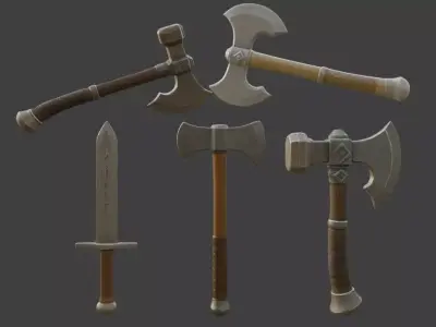 Weapons pack FREE Free low-poly 3D model
