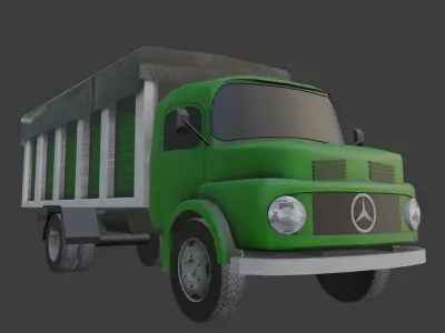 Mercedes Benz Kurzhauber Closed Cargo Low-poly 3D model