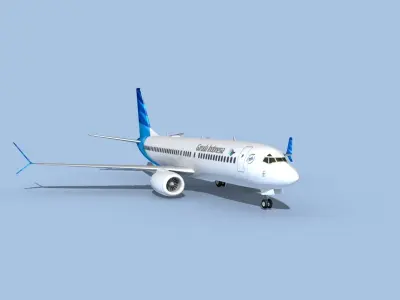 Boeing 737-800 Max Garuda Indonesia 3D model