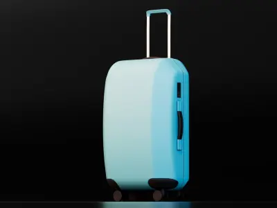 Hard Shell Travel Suitcase Collection 3D model