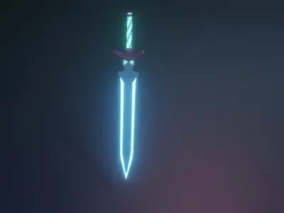Magic ice Sword low-poly Low-poly 3D model