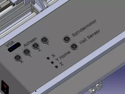 Three-axis engraving machine Low-poly 3D model