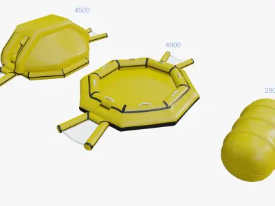 helicopter life raft Low-poly 3D model