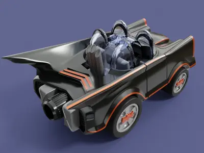 Batmobile 1966 Super Deformed Chibi Fan Art 3D print model