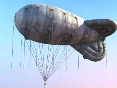 WW2 Barrage Balloon 01  Low-poly 3D model