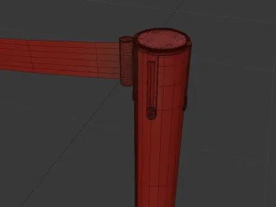Queue Barriers stanchion 3D model