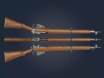 Lee-Enfield No 4 MkI rifle - Game and VFX Ready Low-poly 3D model