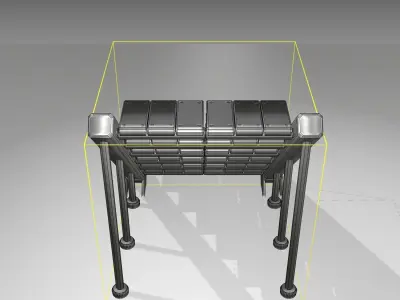 Futuristic Stairs - 16 - Basic Textures Low-poly 3D model