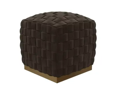 Round Cube Velvet Ottoman 3D model