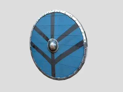 Viking Shield Low-poly 3D model 16