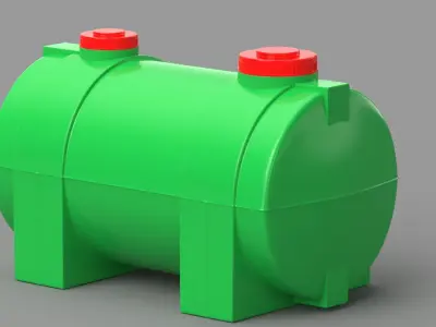 Green Plastic Water Tank 3D model