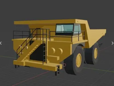 Low poly 3D model heavy construction equipment 5 piece set Low-poly 3D model