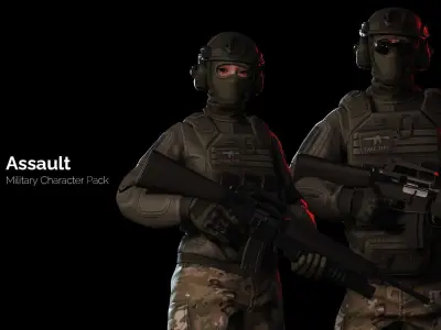 Rapid Fire Military Character - Assault Low-poly 3D model