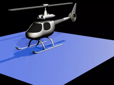Animated helicopter made in blender Low-poly 3D model