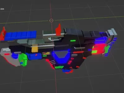 Sci-fi gun Model  Low-poly 3D model