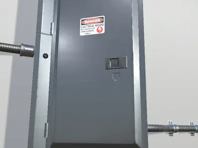 Fuse Boxes with modular wiring Low-poly 3D model
