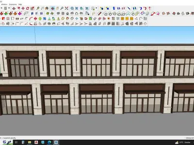 Commercial street mall retail shop 3D model