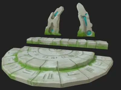 Gate Stylized Cartoon Door Portal Medieval Magic Low Poly Low-poly 3D model