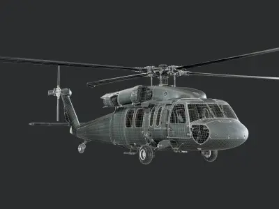Sikorsky UH60 Black Hawk US Military Helicopter EXTERIOR ONLY 3D model