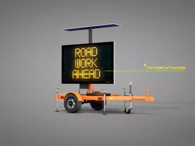 Trailer Message Sign 3D Model 3D model