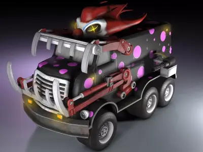 Darktooth toy truck with polka dots 3D model