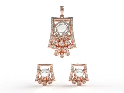 Diamond Pendant Set 13 3D print model