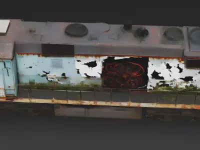 Realistic Abandoned Diesel Locomotive 3D Model Low-poly 3D model purchase