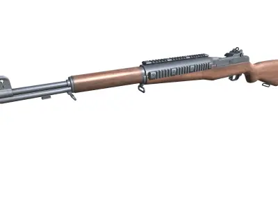 25-Assault-Rifle-M1-Garand-gun model 3d game ready model Low-poly 3D model