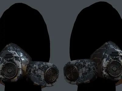 Gas mask helmet 3d model scifi Low-poly Low-poly 3D model Low-poly 3D model 32