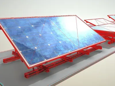 Solar Panel 4x8 - Rigged Low-poly 3D model