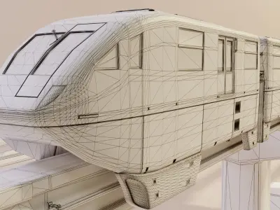 Monorail Train Pack Sentosa Express Singapore 3D model