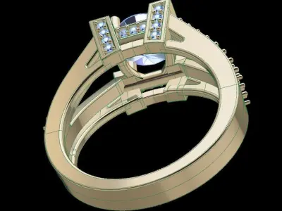 Classic Modern Antique Engagement Ring 3D print model