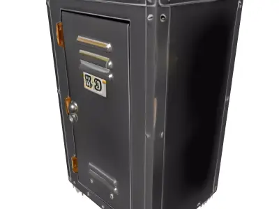 Industrial Metal Locker 3D Model Low-poly 3D model purchase