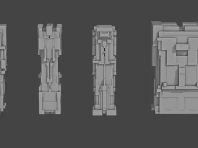 04 Futuristic Sci-Fi Skyscrapers Free 3D model