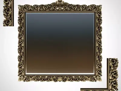 3D model Antique Baroque Picture Frame 3D model