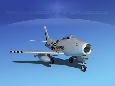 North American F-86 Sabre Jet V03 USAF 3D model