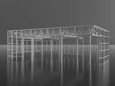Industrial Metal building 3D model