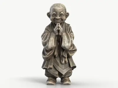 Smiling Monk Statue 1 3D model