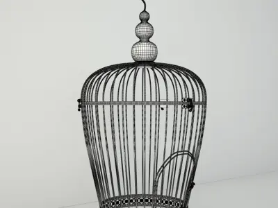 Rusted Metal Bird Cage 3D model