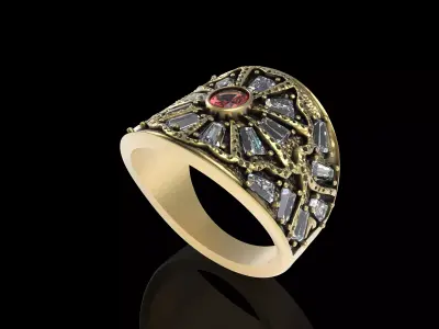 Taper Baguette Ring 3D print model