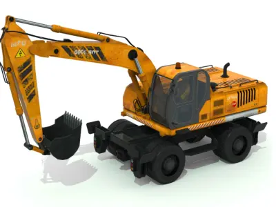 Excavator truck Low-poly 3D model